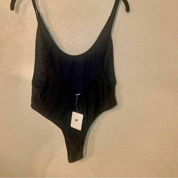 NWT Fabletics Swimsuit XL Noa Sexy 1-Piece Black Hi Leg Lo Back Wide Straps - Picture 6 of 14
